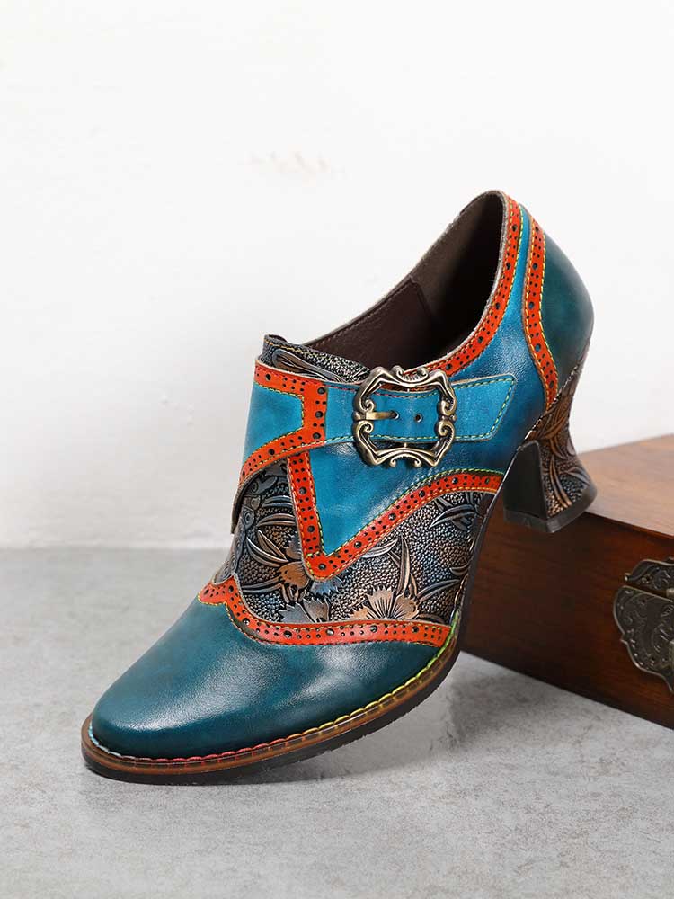 Kaisley Hand Embossed Leather Shoes