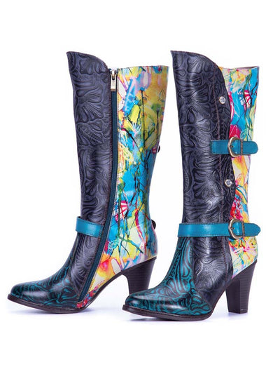 Marianna Colorful Mid Calf Boots