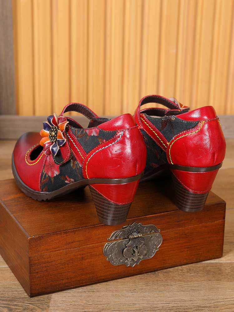 Veda Hand Embossed Leather Shoes