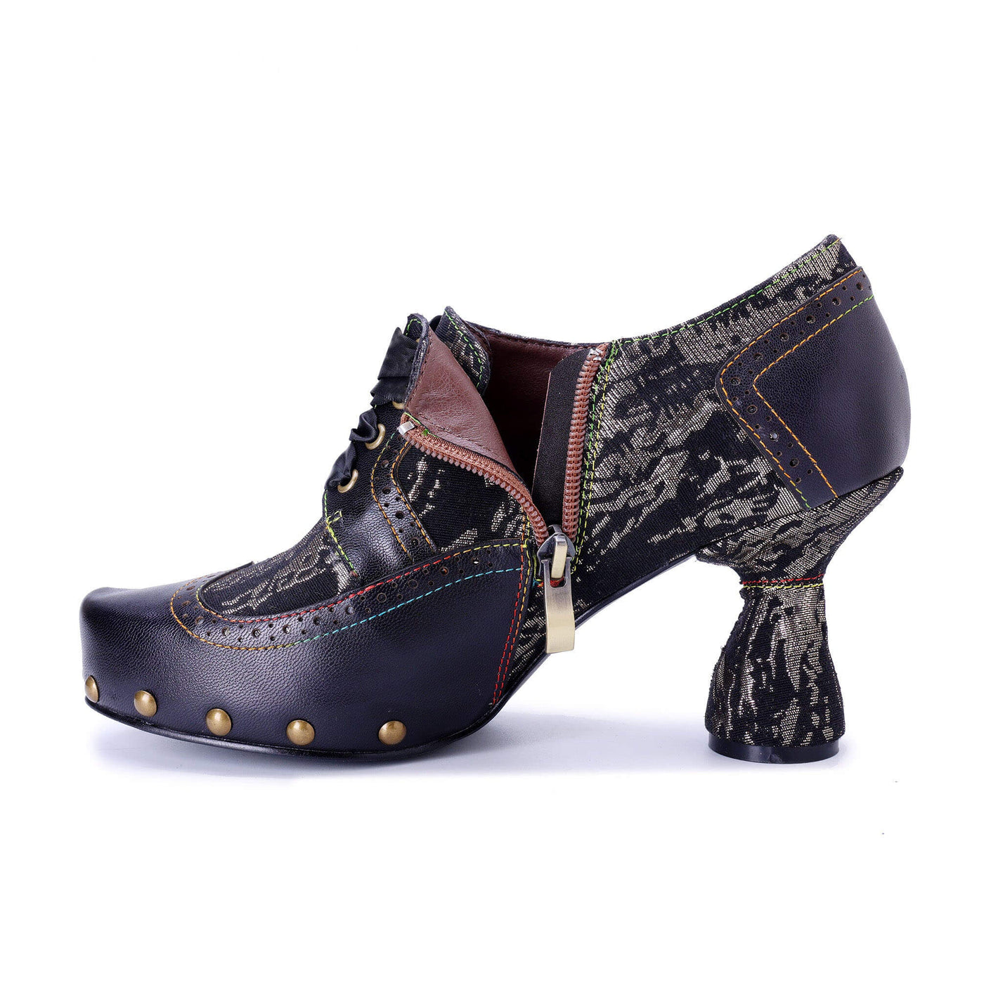 Colorstepshoes Retro Handmade Leather  Pumps