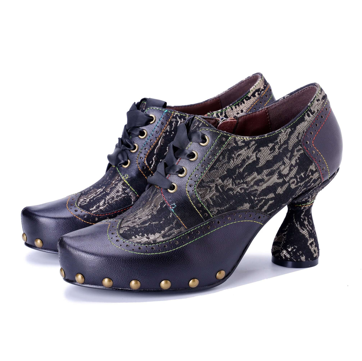 Colorstepshoes Retro Handmade Leather  Pumps