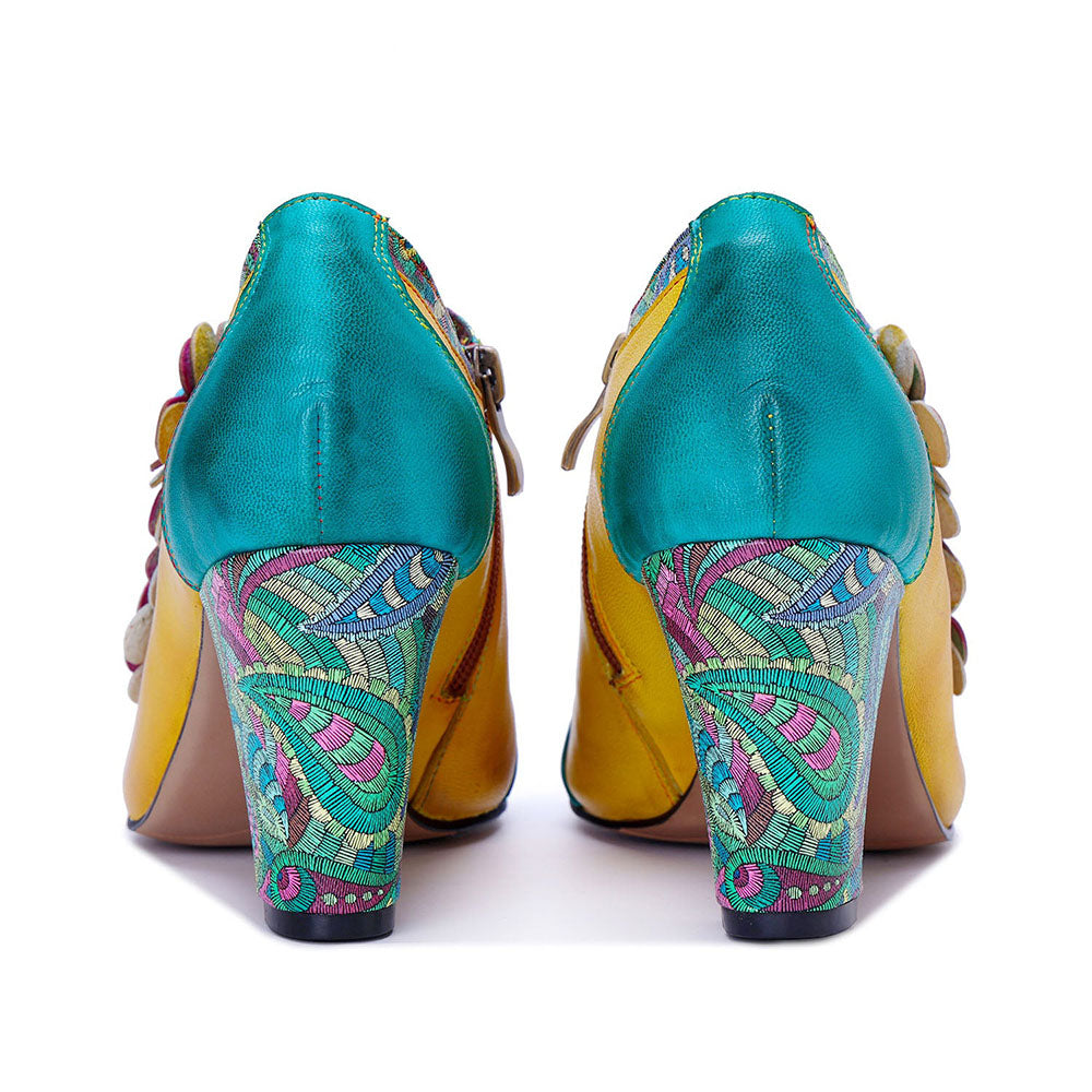 Vintage Handmade Bohemian Graffiti Pumps