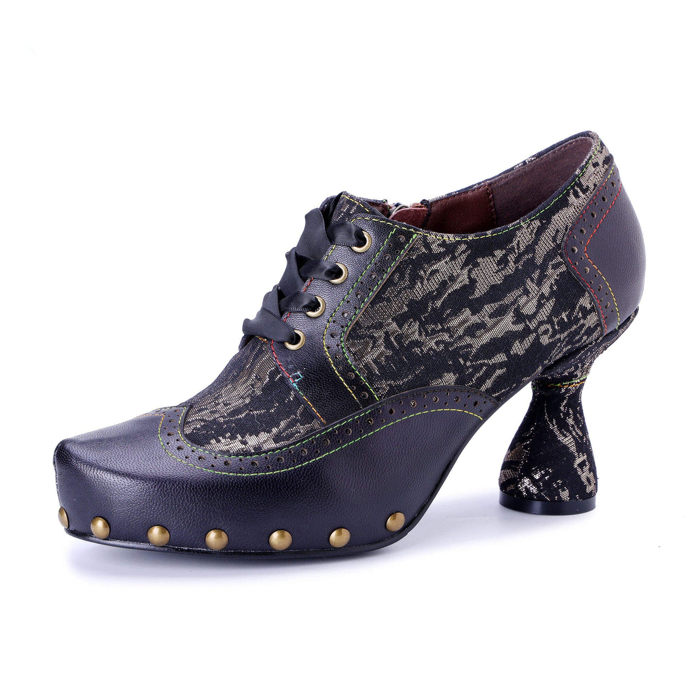 Colorstepshoes Retro Handmade Leather  Pumps