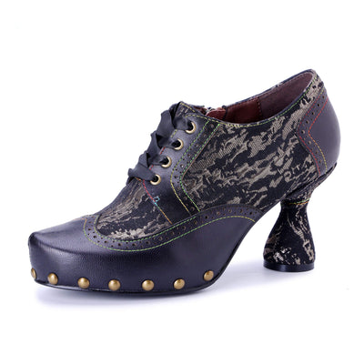 Colorstepshoes Retro Handmade Leather  Pumps
