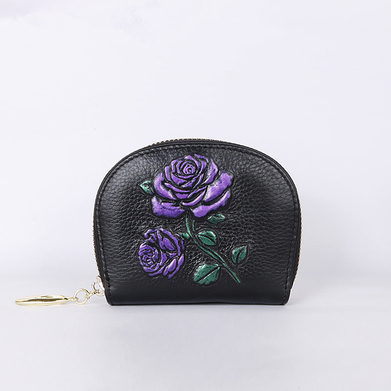 Casual leather women's multi-functional large-capacity coin card holder