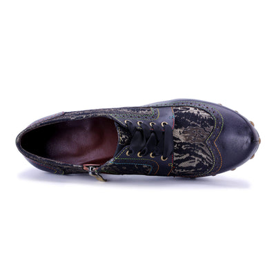 Colorstepshoes Retro Handmade Leather  Pumps