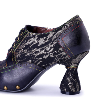 Colorstepshoes Retro Handmade Leather  Pumps