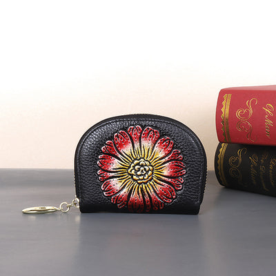 Casual leather women's multi-functional large-capacity coin card holder