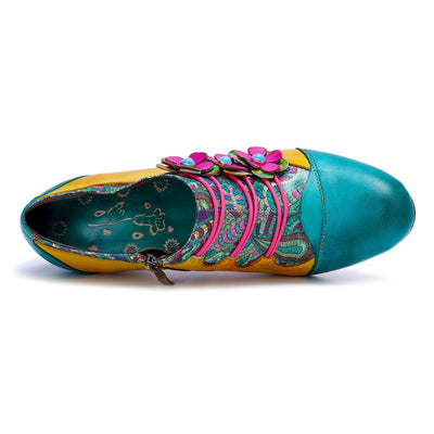 Vintage Handmade Bohemian Graffiti Pumps