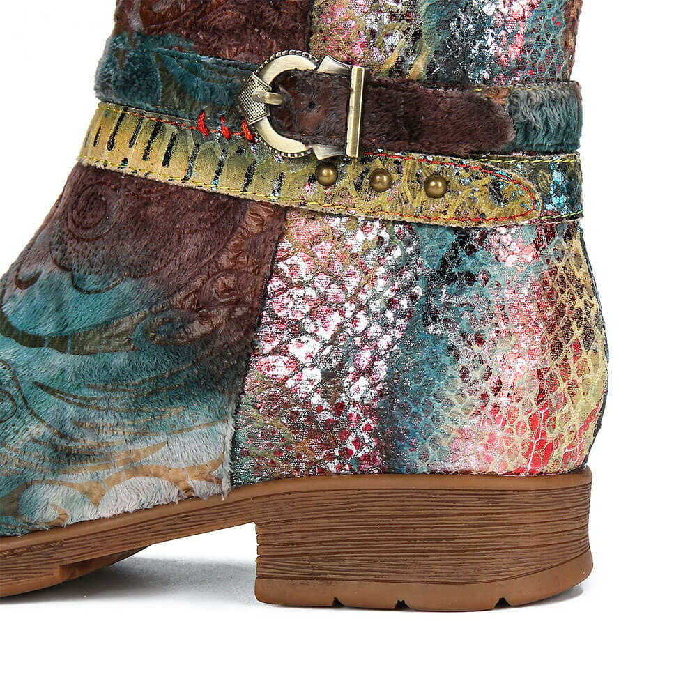 Vintage Handmade Luxe Art Decor Ankle Boots