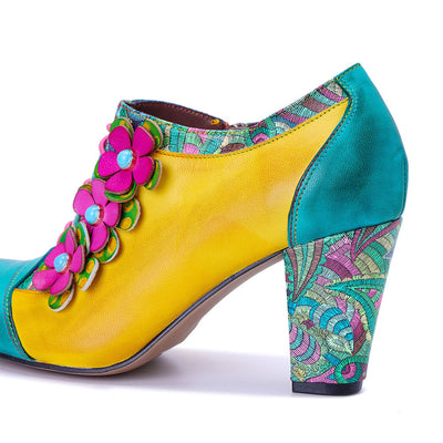 Vintage Handmade Bohemian Graffiti Pumps