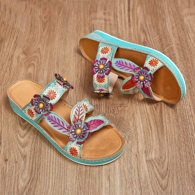 Hand Printed Leather Sandals