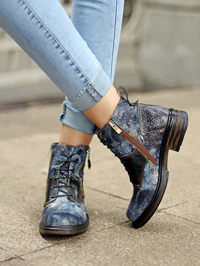 Genuine Leather Vintage Ankle Boots