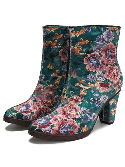 Ryder Retro Floral Ankle Boots