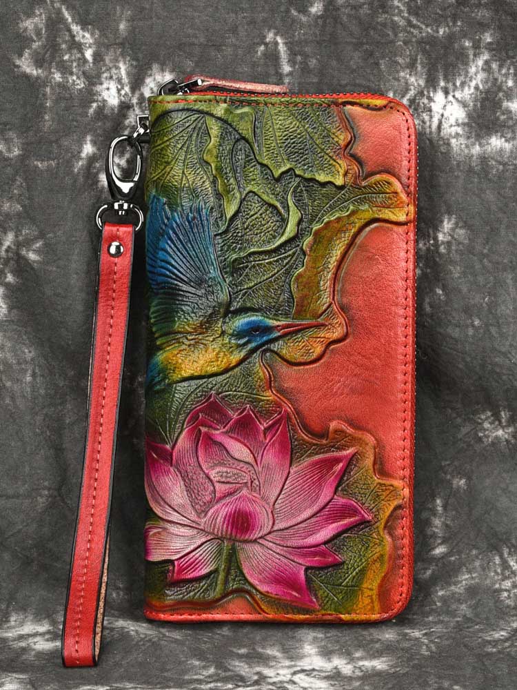 Lotus Large Clutch Wallet Card Holder