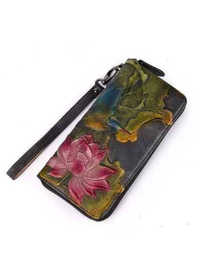 Lotus Large Clutch Wallet Card Holder