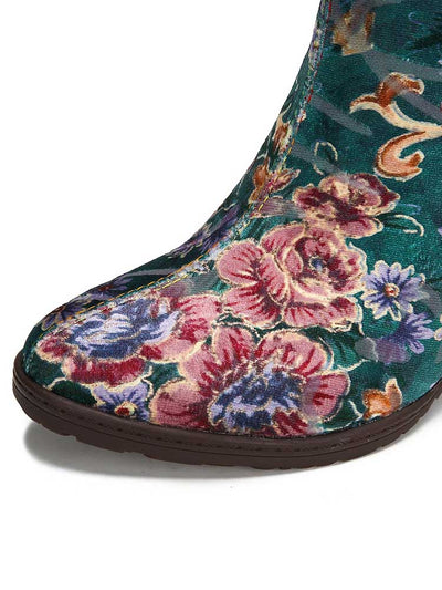 Ryder Retro Floral Ankle Boots