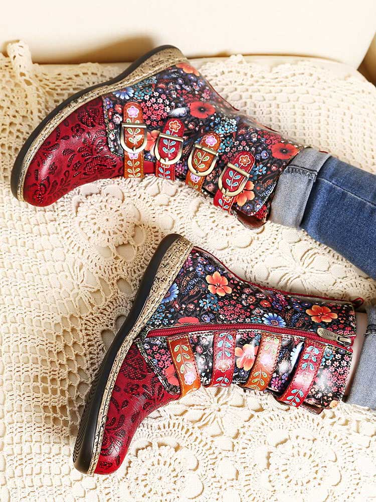 Vintage Painted Boots