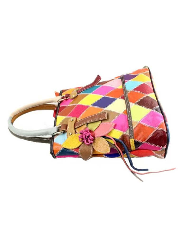 Female Square Color Matching Fashion Handbag