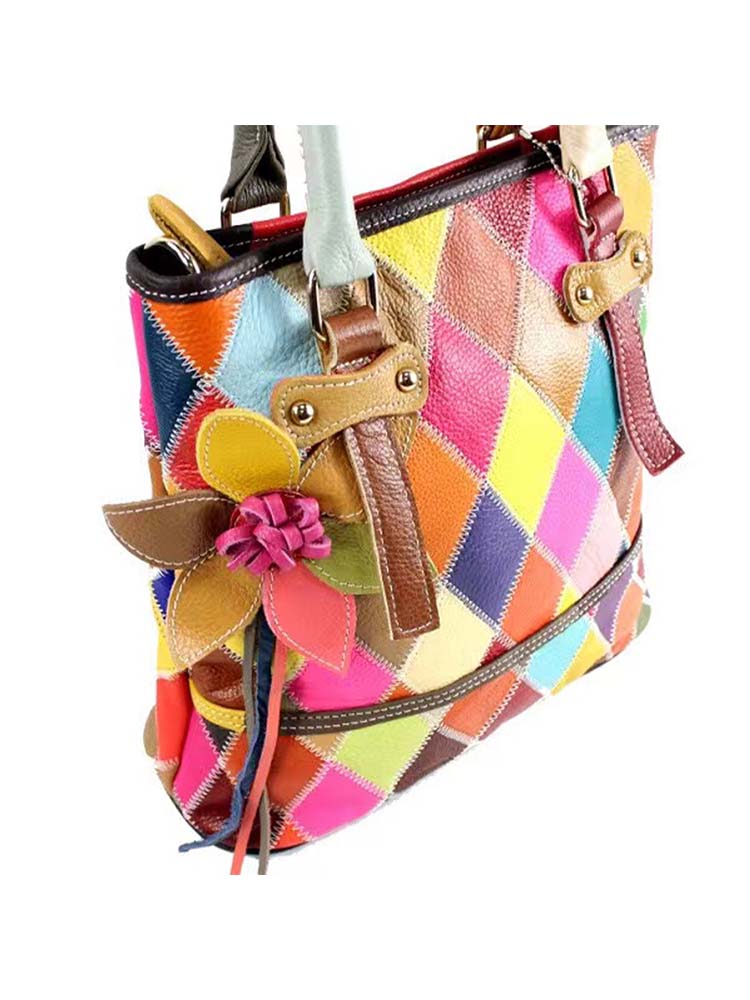 Female Square Color Matching Fashion Handbag