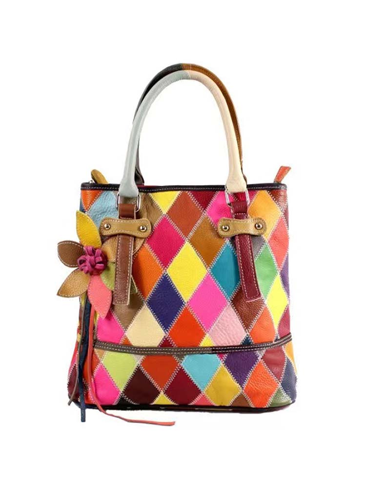 Female Square Color Matching Fashion Handbag – Colorstepshoes