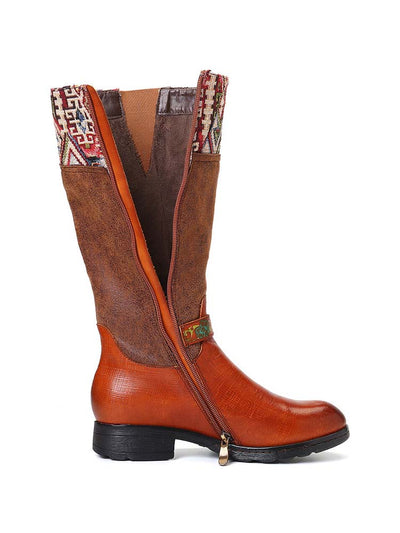 Geometric Patterns Embroidered Handmade Retro Boots