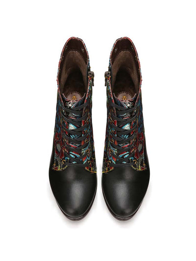 Deborah Vintage Genuine Leather Ankle Boots