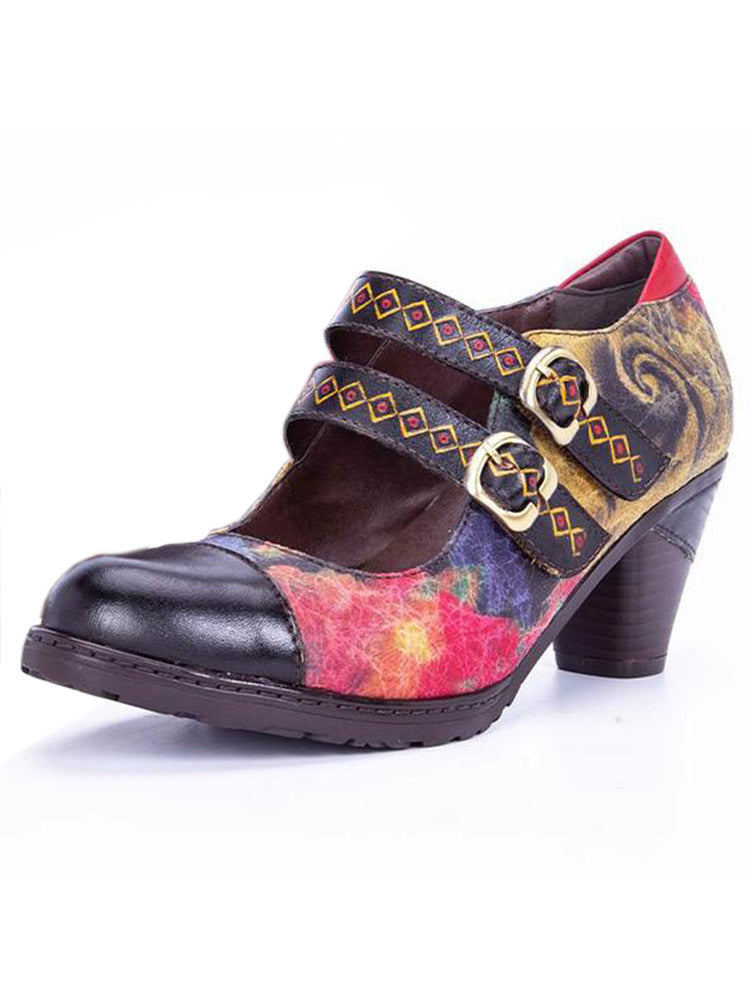 Processive Shoes Hand Painted Splicing Comfy Shoes – Colorstepshoes