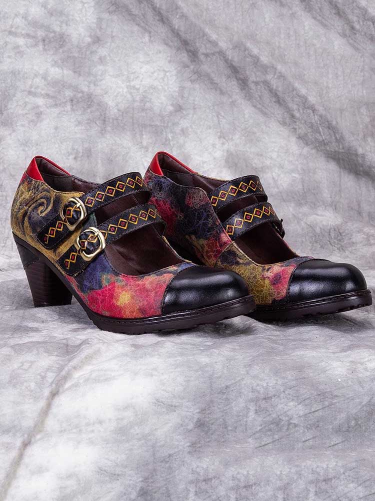 Zapatos cómodos de empalme pintados a mano