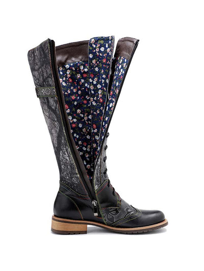 New Casual Retro Leather Knee High Boots