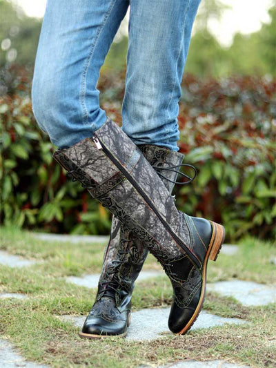 New Casual Retro Leather Knee High Boots