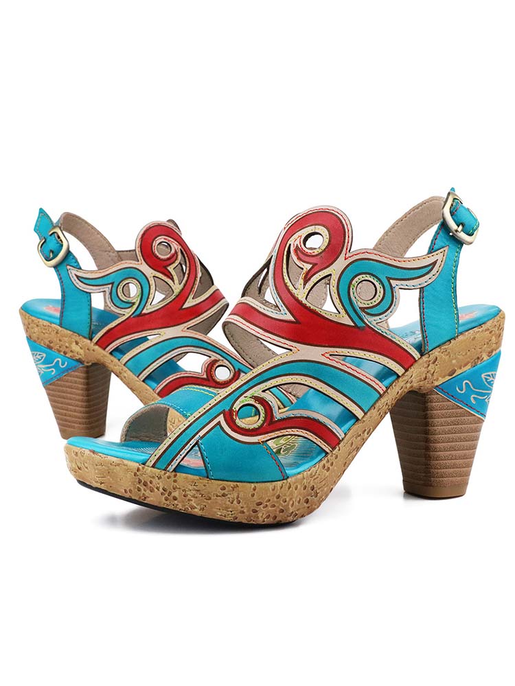 Julissa Genuine Leather Hand-painted Sandals