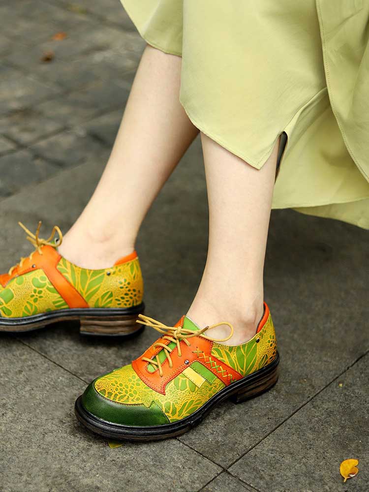 Hand-printed Flat Cozy Shoes