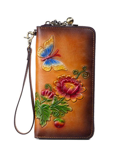 Handmade Embossed Cowhide Purse Card Holder