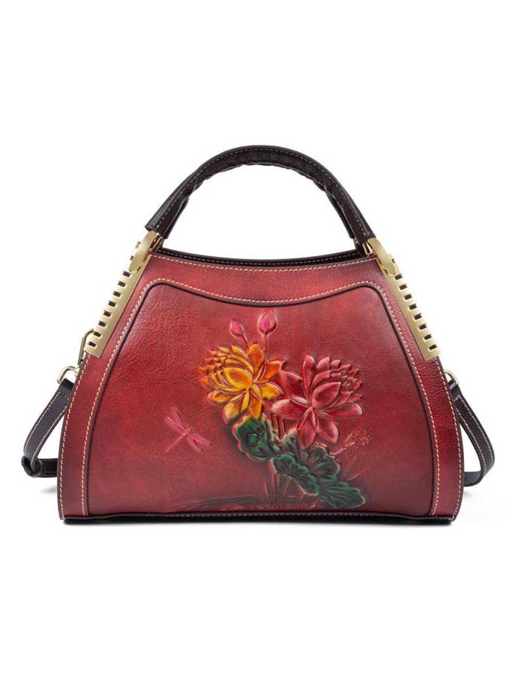 Luxury Handbags Designer Genuine Leather Retro Embossed Cowhide Shoulder & Crossbody Bags