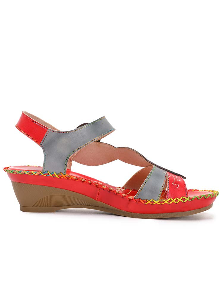 Tinsley Retro Floral Embossing Sandals
