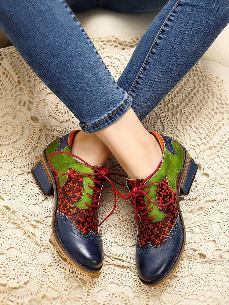 Zapatos de moda de cuero hechos a mano de estilo vintage casual