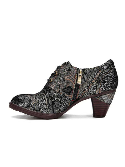 Retro Embroidered Leather Shoes