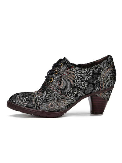 Retro Embroidered Leather Shoes