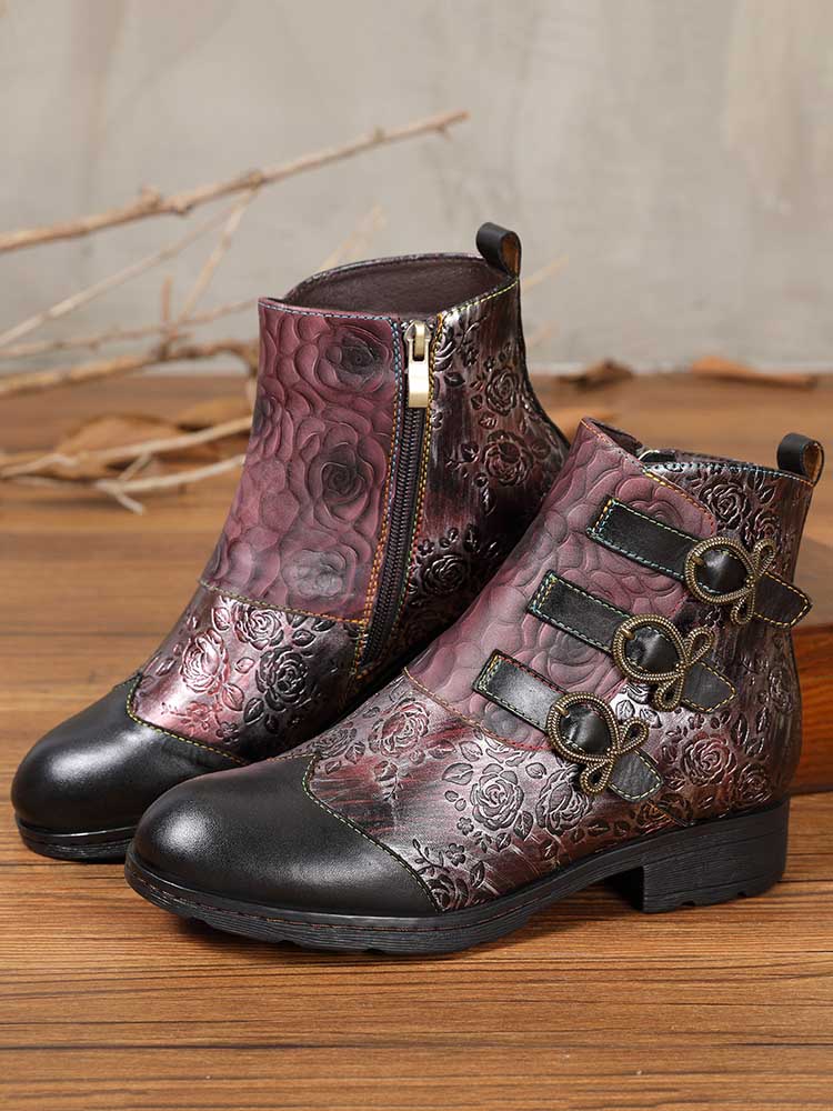 Jaycee Retro Painted Ankle Boots