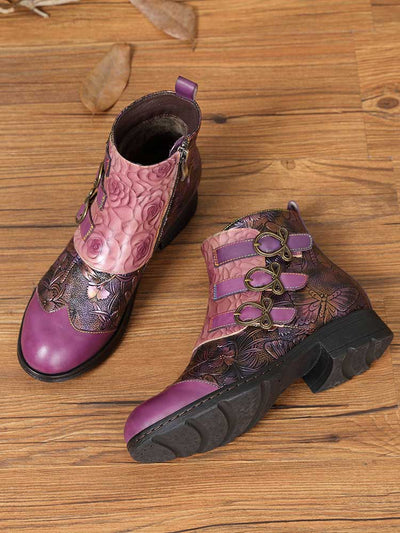 Jaycee Retro Painted Ankle Boots