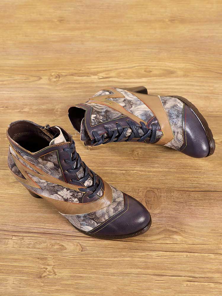 Lauryn Retro Handmade Leather Ankle Boots