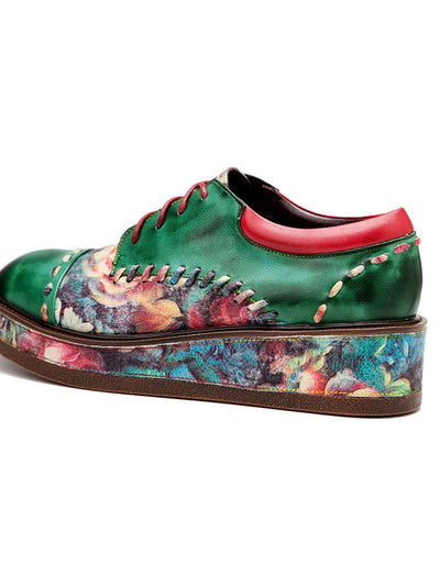 Vintage Comfy Casual Stitching Floral Oxfords Shoes