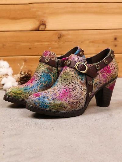 Escarpins en cuir véritable Chaussures pour dames de loisirs faites à la main