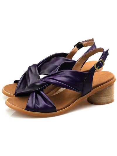 Handmade Leather Solid Color Simple Sandals