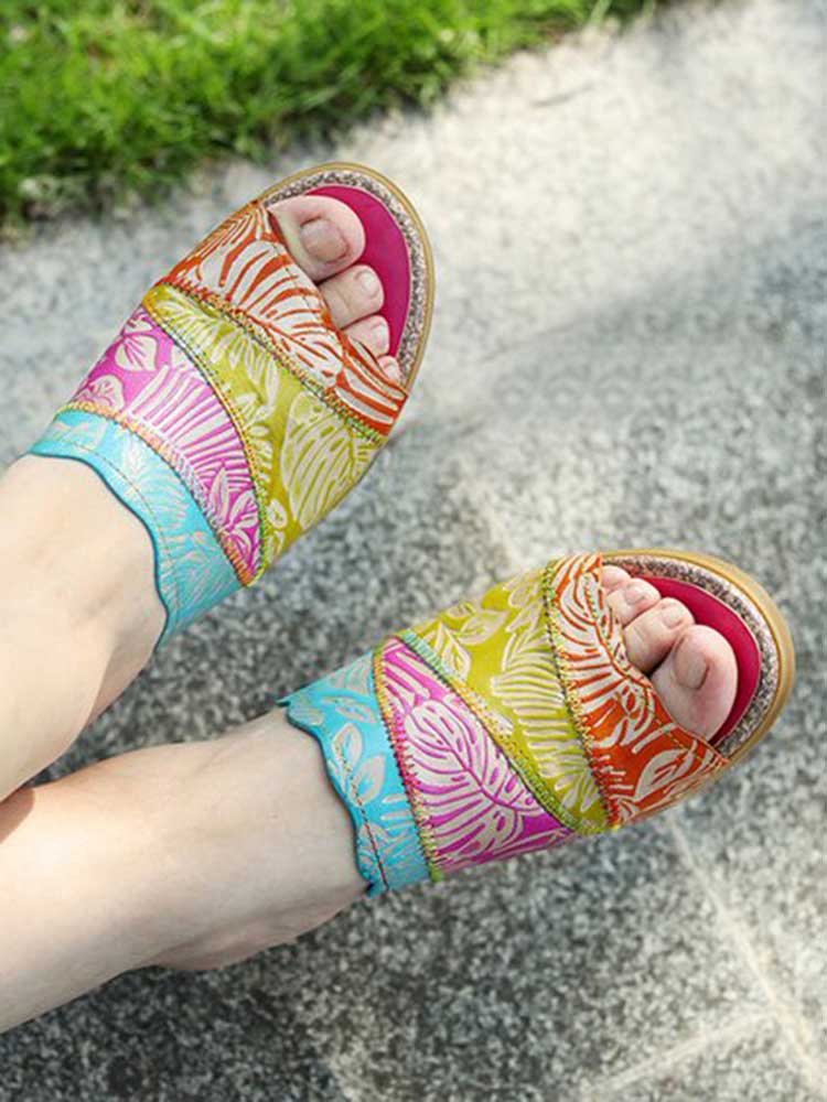 Four Color Splicing Slippers