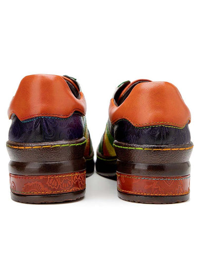 Mocassins décontractés à lacets Chaussures plates confortables en cuir pour femmes