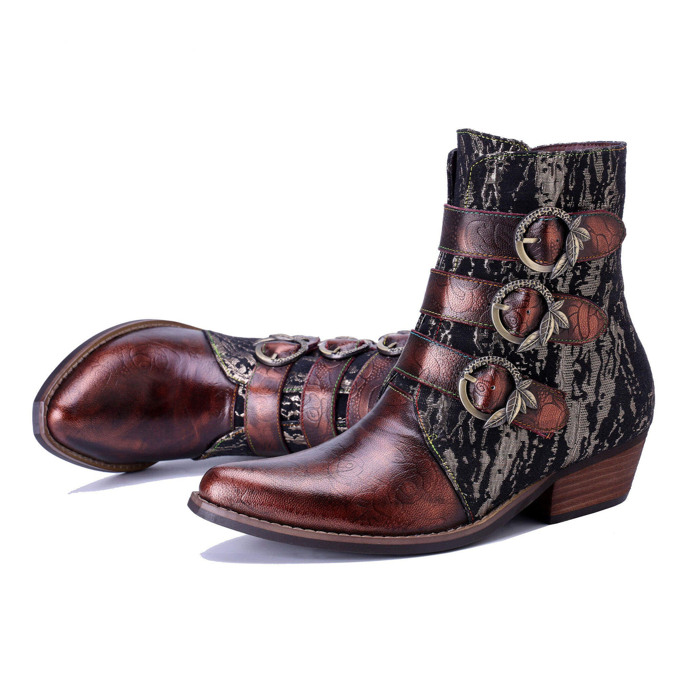 Colorstepshoes Straps Rebel Ankle Boots