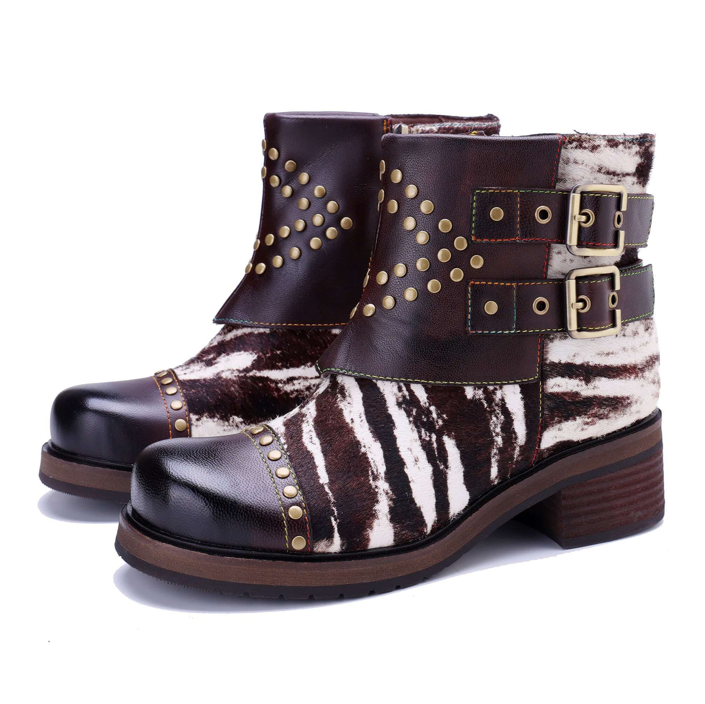 Colorstepshoes Wild Zebra Flat Ankle Boots