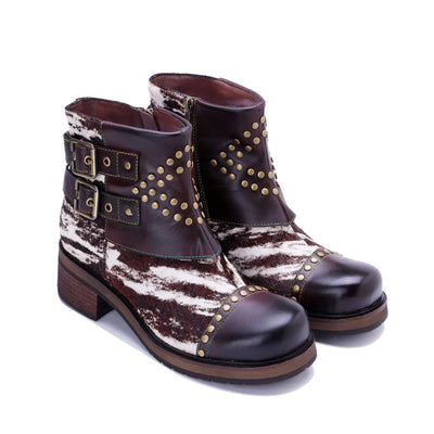 Colorstepshoes Wild Zebra Flat Ankle Boots